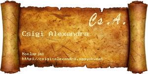 Csigi Alexandra névjegykártya